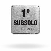 Placa de Sinalização "1º Subsolo" com Braille e Relevo