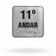 Placa de Sinalização "11º Andar" com Braille e Relevo