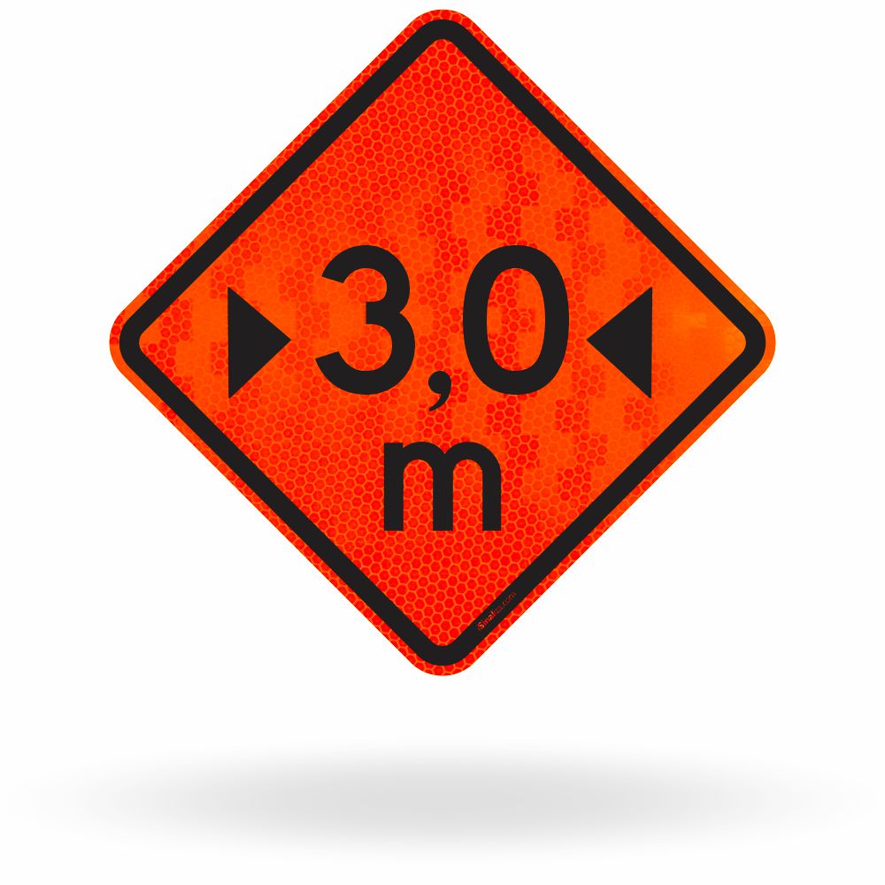 Placa Largura Limitada 3.0 Metros A-37 - Obra