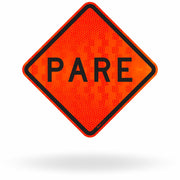 Placa PARE (R-1) - Obras
