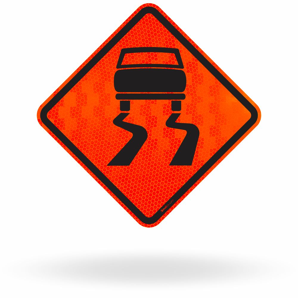 Placa Pista Escorregadia (A-28) - Obra