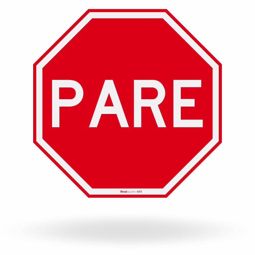 Placa Pare - Parada Obrigatória (R-1)