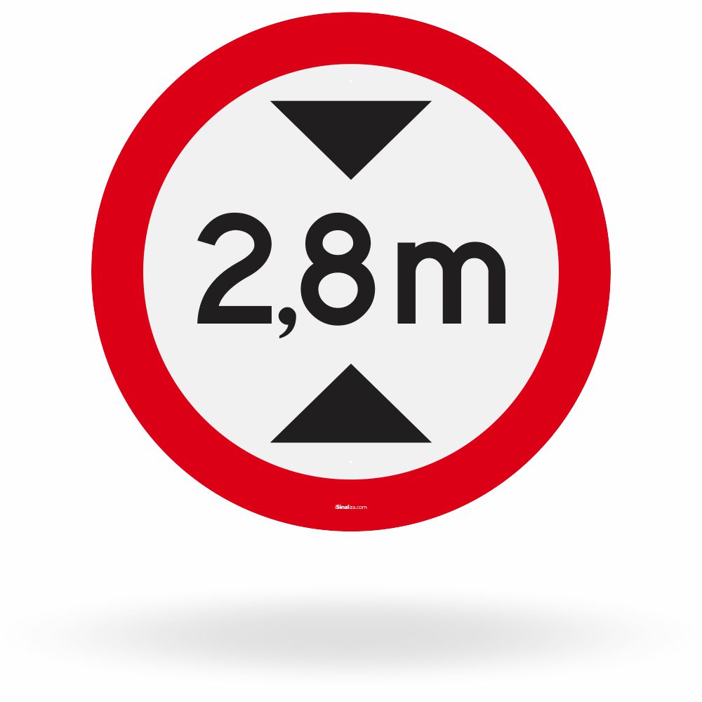 Placa Altura Máxima Permitida 2,8 Metros (R-15)