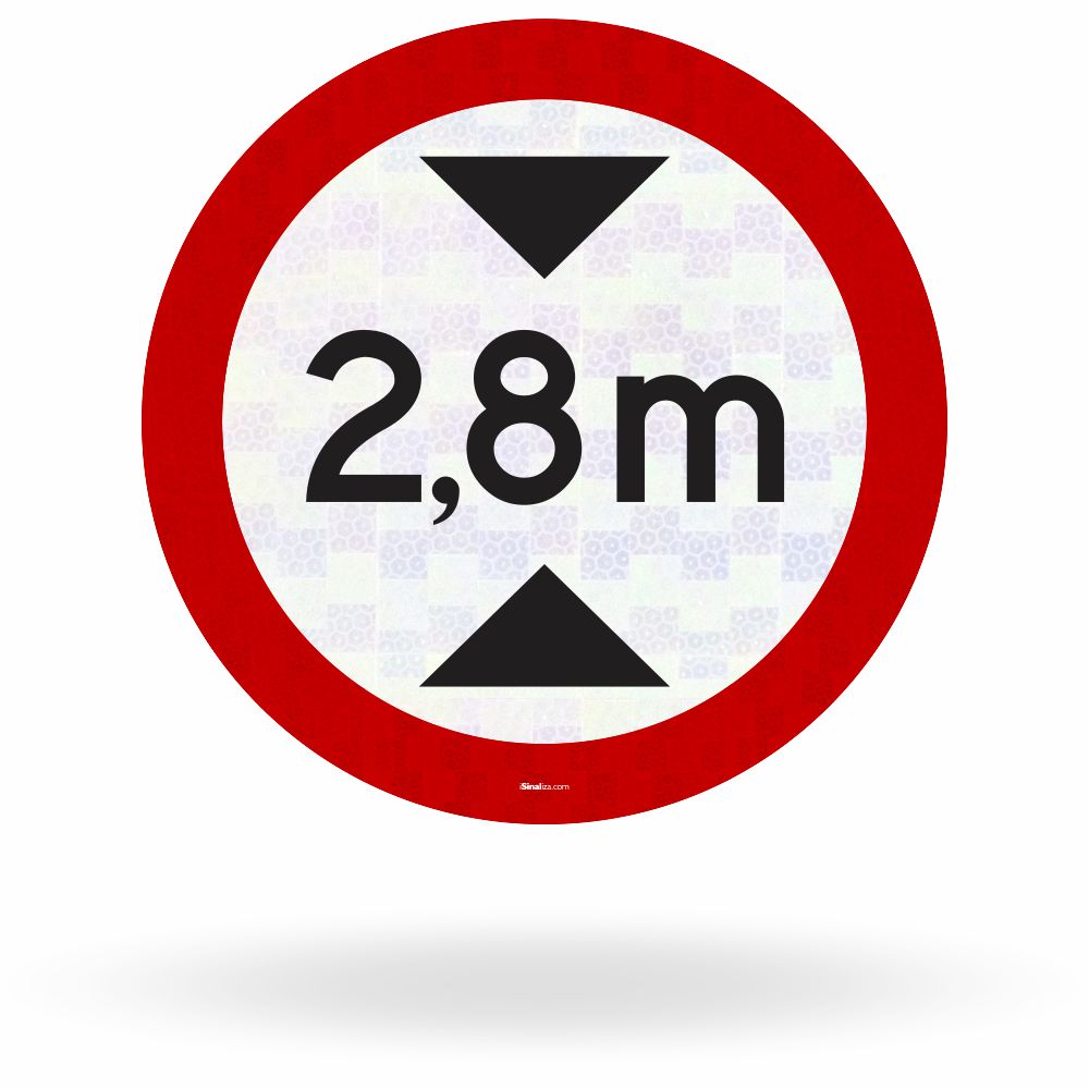 Placa Altura Máxima Permitida 2,8 Metros (R-15)