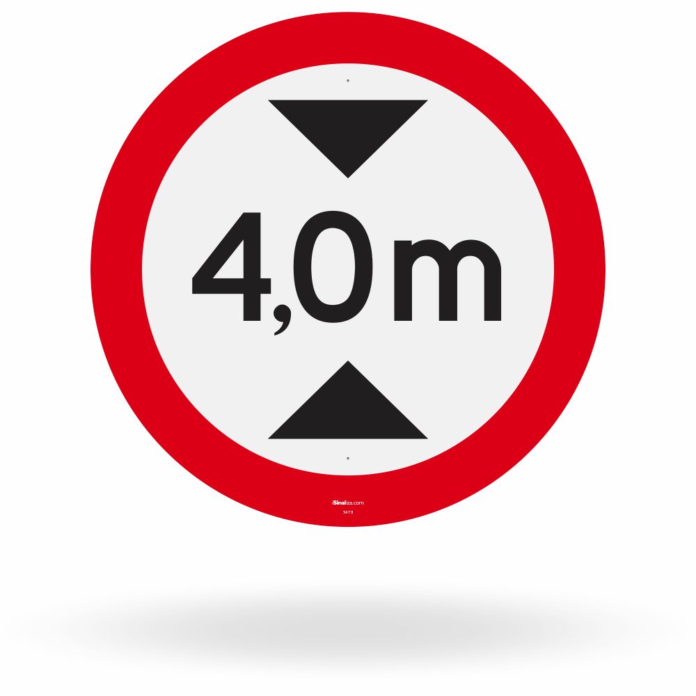 Placa Altura Máxima Permitida 4,0 Metros (R-15)