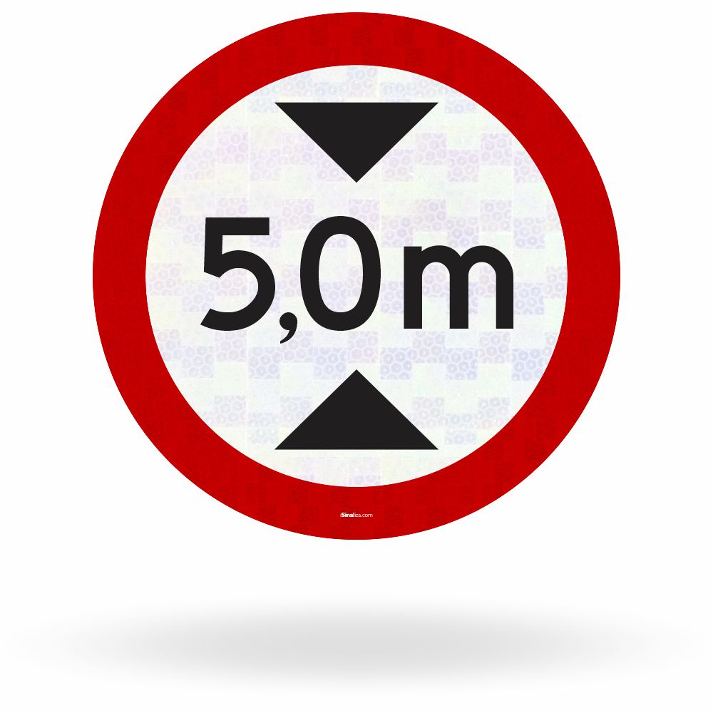 Placa Altura Máxima Permitida 5,0 Metros (R-15)