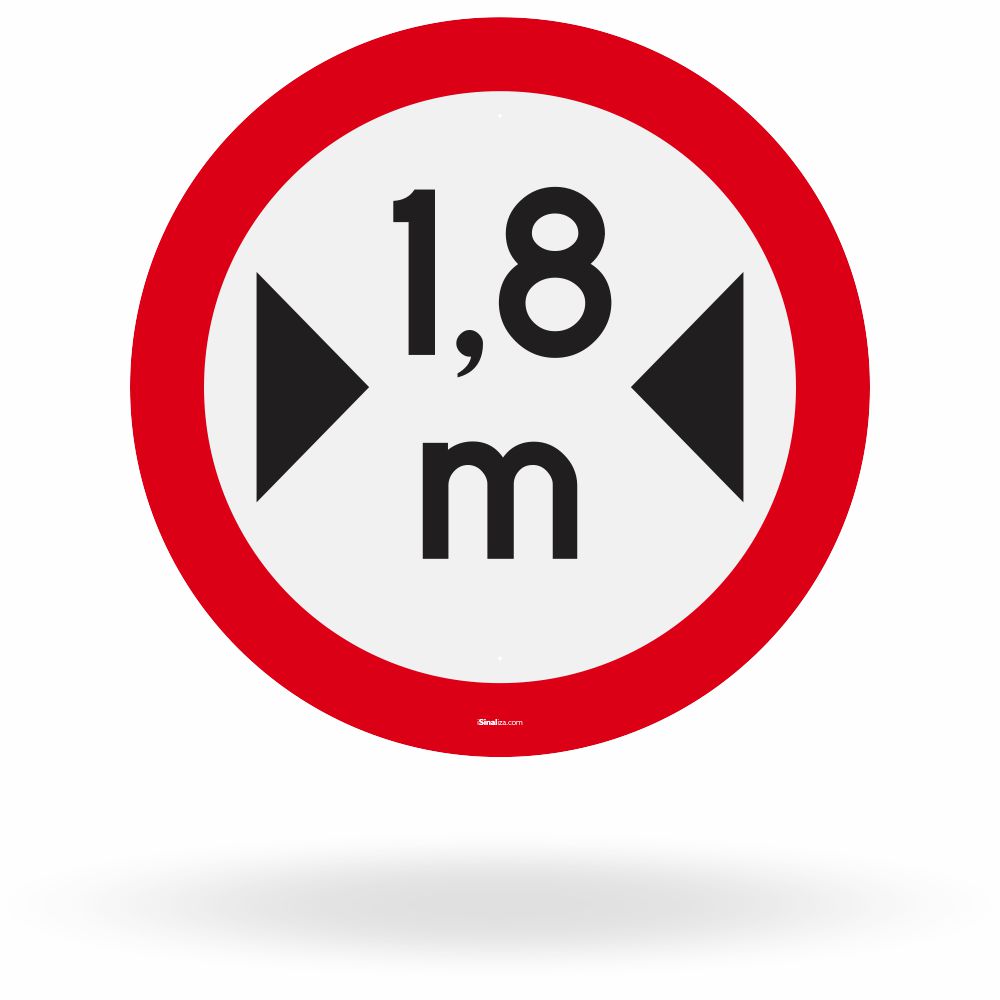 Placa Largura Máxima Permitida 1,8m (R-16)
