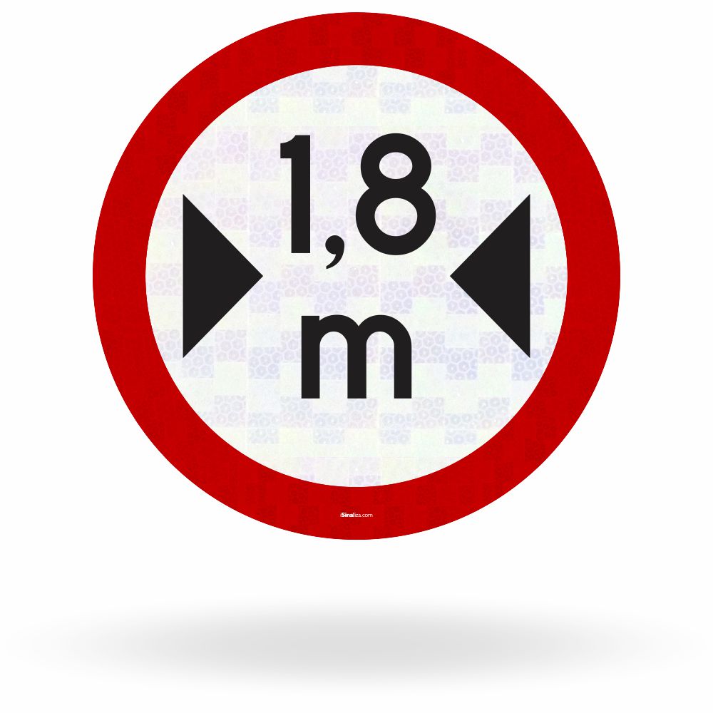 Placa Largura Máxima Permitida 1,8m (R-16)