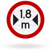 Placa Largura Máxima Permitida 1,8m (R-16)