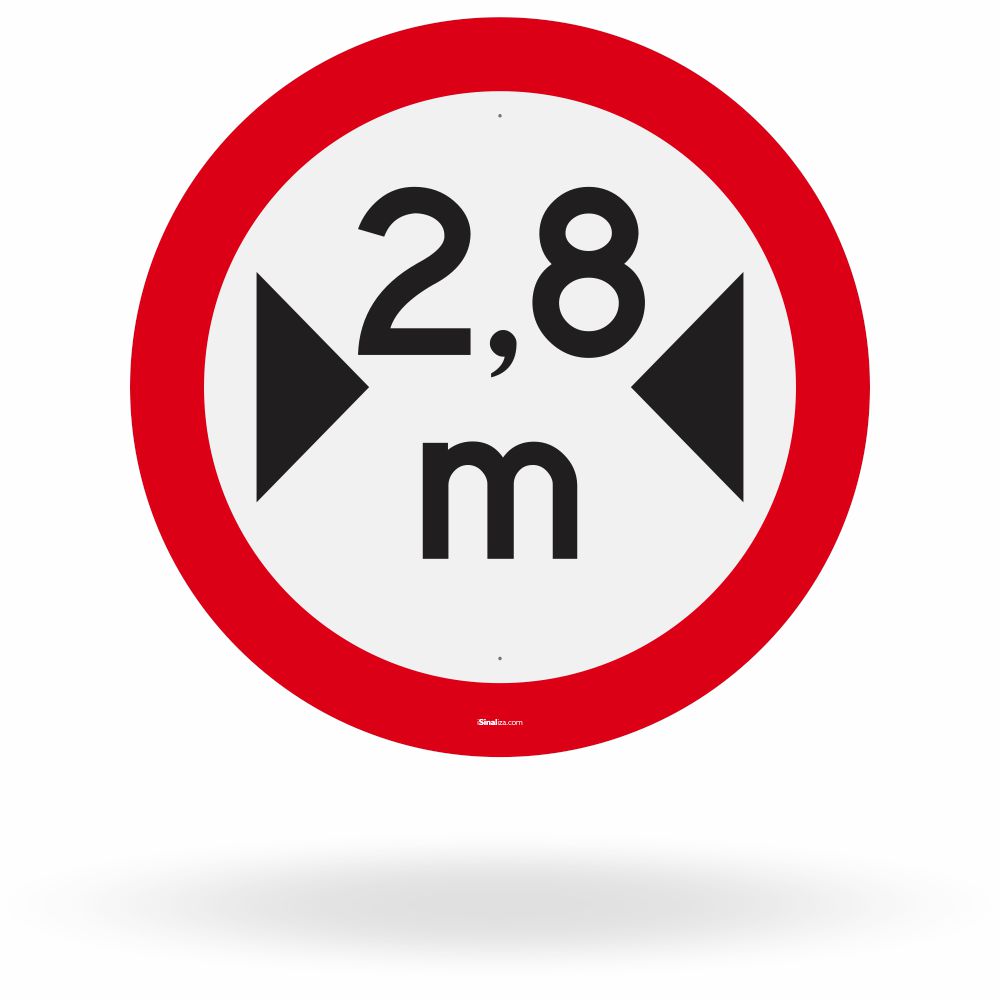 Placa Largura Máxima Permitida 2,8m (R-16)