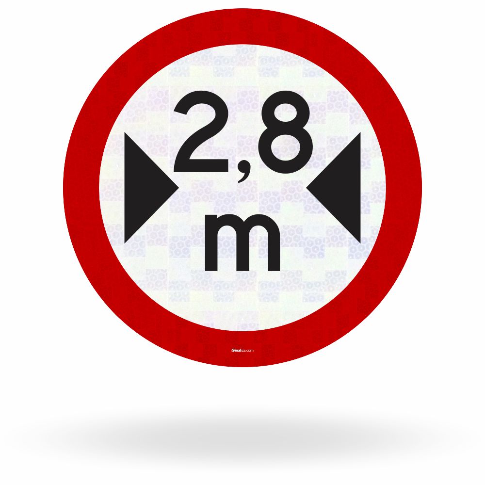 Placa Largura Máxima Permitida 2,8m (R-16)