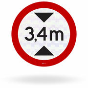 Placa Altura Máxima Permitida 3,4 Metros (R-15)