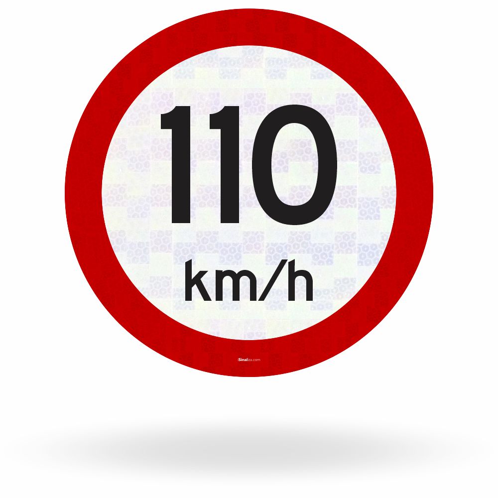 Placa Velocidade Máxima Permitida 110 km/h (R-19)