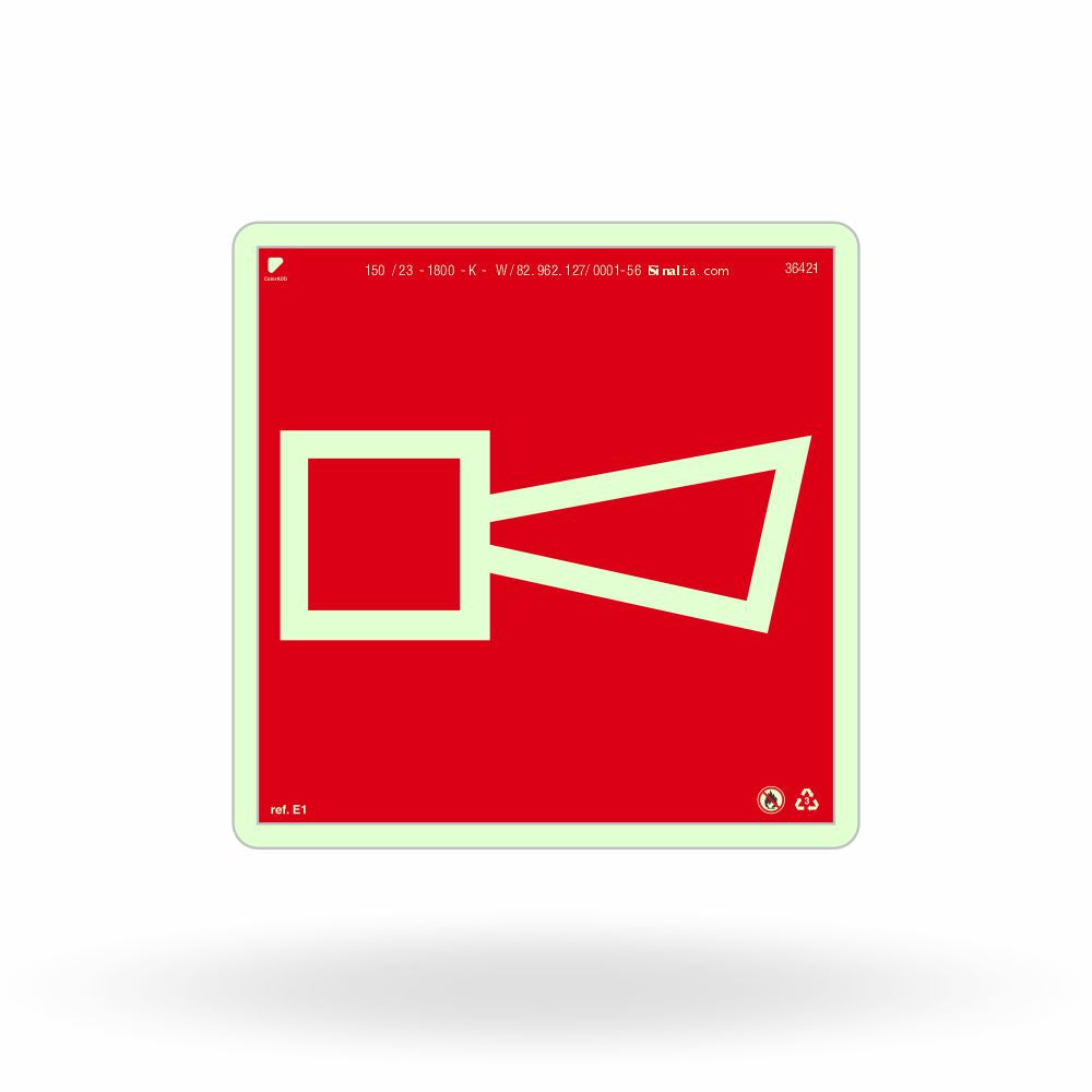 Placa "Alarme Sonoro" Fotoluminescente E1 com ColorAdd
