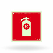 Placa "Extintor BC" Fotoluminescente E5-BC com ColorAdd