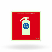Placa "Extintor CO2" Fotoluminescente E5-C com ColorAdd