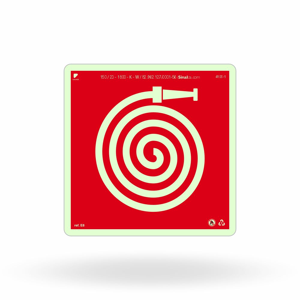 Placa "Abrigo de Mangueira" Fotoluminescente E8 com ColorAdd