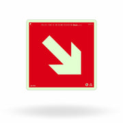 Placa Complementar "Seta Direita Diagonal" Fotoluminescente E16 com ColorAdd