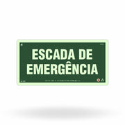 Placa "Escada de Emergência" Fotoluminescente S35 com ColorAdd