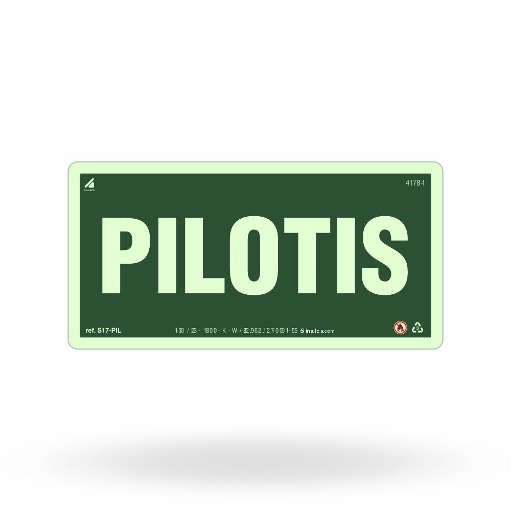 Placa "Pilotis" Fotoluminescente S17-PIL com ColorAdd