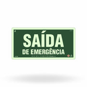 Placa "Saída de Emergência" Fotoluminescente S22 com ColorAdd