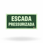 Placa "Escada Pressurizada" Fotoluminescente S27 com ColorAdd