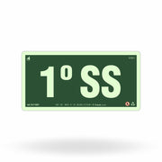 Placa de Andar "1º Subsolo" Fotoluminescente S17-SS1 com ColorAdd