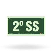 Placa de Andar "2º Subsolo" Fotoluminescente S17-SS2 com ColorAdd