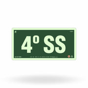 Placa de Andar "4º Subsolo" Fotoluminescente S17-SS4 com ColorAdd