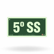 Placa "5º Subsolo" Fotoluminescente S17-SS5 com ColorAdd