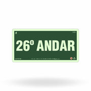 Placa "26º Andar" Fotoluminescente S17-26 com ColorAdd