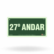 Placa "27º Andar" Fotoluminescente S17-27 com ColorAdd