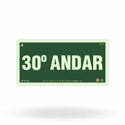 Placa "30º Andar" Fotoluminescente S17-30 com ColorAdd