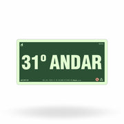 Placa "31º Andar" Fotoluminescente S17-31 com ColorAdd