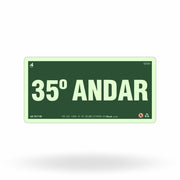 Placa "35º Andar" Fotoluminescente S17-35 com ColorAdd