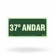 Placa "37º Andar" Fotoluminescente S17-37 com ColorAdd
