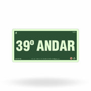 Placa "39º Andar" Fotoluminescente S17-39 com ColorAdd