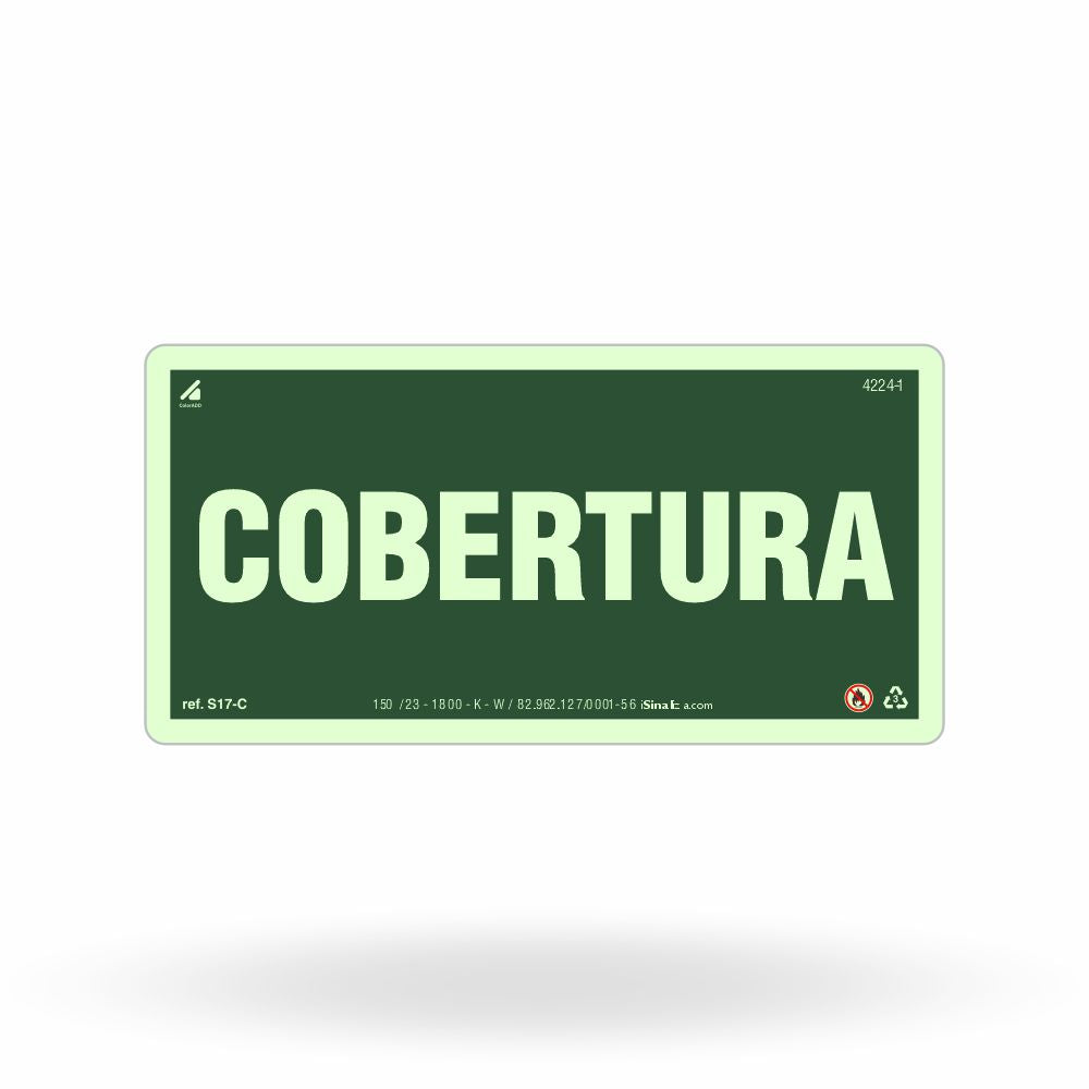 Placa "Cobertura" Fotoluminescente S17-C com ColorAdd