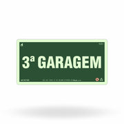 Placa "3ª Garagem" Fotoluminescente S17-G3 com ColorAdd