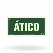 Placa "Ático" Fotoluminescente S17-ÁTICO com ColorAdd
