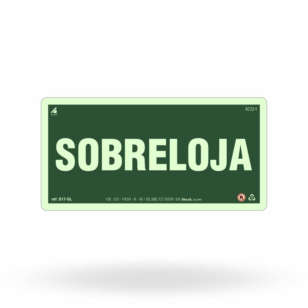 Placa "Sobreloja" Fotoluminescente S17-SL com ColorAdd