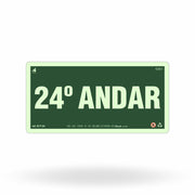 Placa "24º Andar" Fotoluminescente S17-24 com ColorAdd