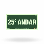 Placa "25º Andar" Fotoluminescente S17-25 com ColorAdd