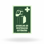 Placa "Aparelho de Respiração Autônomo" Fotoluminescente EM10 com ColorAdd