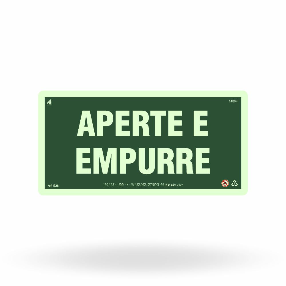 Placa de Acionamento "Aperte e Empurre" S28 com ColorAdd