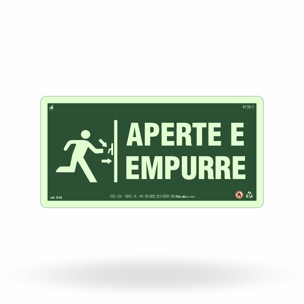 Placa de Acionamento "Aperte e Empurre" S18 com ColorAdd