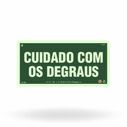 Placa de Advertência "Cuidado com os Degraus" S26 com ColorAdd
