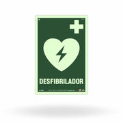 Placa "Desfibrilador" Fotoluminescente EM4 com ColorAdd