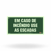 Placa "Em Caso de Incêndio Use as Escadas" S34 com ColorAdd