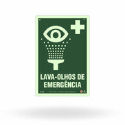 Placa "Lava-Olhos de Emergência" Fotoluminescente EM7 com ColorAdd
